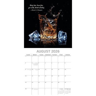 2026 Square Wall Calendar, Whisky, 16-Month Food Theme 12x12 in