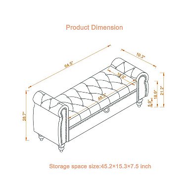 Bed Bench with Storage for Bed Room