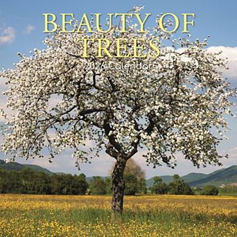 2026 Square Wall Calendar, Beauty of Trees, 16-Month Floral Theme, 12x12 in