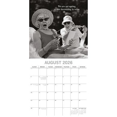 2026 Square Wall Calendar, Wrinkly Wit, 16-Month Funny Corner Theme 12x12 in