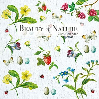 2026 Square Wall Calendar, Beauty of Nature, 16-Month Floral Theme, 12x12 in