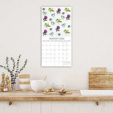 2026 Square Wall Calendar, Beauty of Nature, 16-Month Floral Theme, 12x12 in