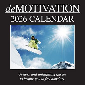 2026 Square Wall Calendar, Demotivation, 16-Month Funny Corner Theme 12x12 in