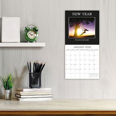 2026 Square Wall Calendar, Demotivation, 16-Month Funny Corner Theme 12x12 in
