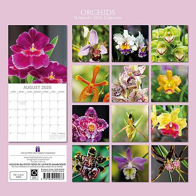 2026 Square Wall Calendar, Orchids, 16-Month Floral Theme 12x12 in
