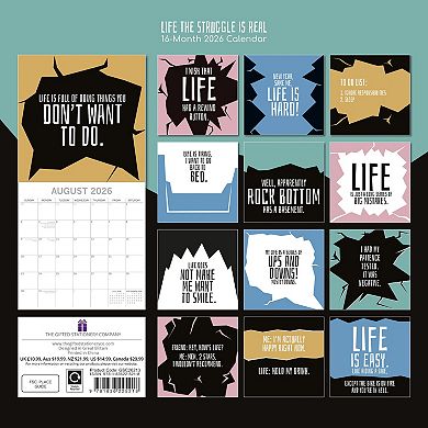 2026 Wall Calendar, Life The Struggle Is Real, 16-Month Funny Corner 12x12