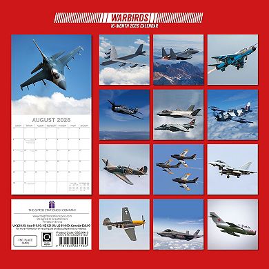 2026 Square Wall Calendar, Warbirds, 16-Month Transport Theme 12x12 in
