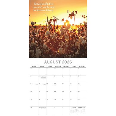 2026 Square Wall Calendar, Tranquility, 16-Month Mind, Body, Spirit Theme 12x12