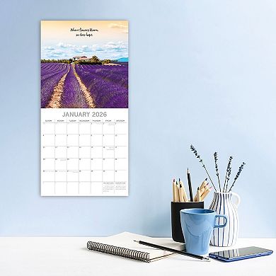 2026 Square Wall Calendar, Tranquility, 16-Month Mind, Body, Spirit Theme 12x12
