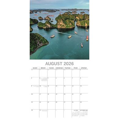 2026 Square Wall Calendar, Natural Wonders, 16-Month Natural World Theme 12x12
