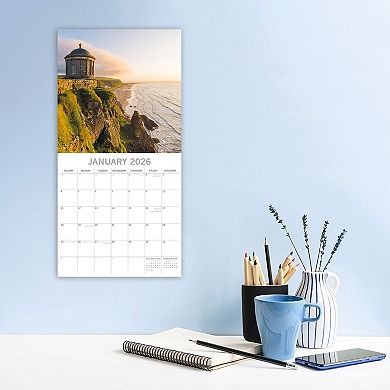2026 Square Wall Calendar, Ireland, 16-Month Passport Collection Theme 12x12 in
