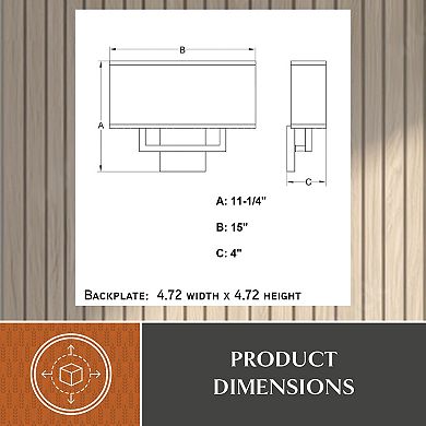 VAXCEL Glenview 2L Satin Brass Gold Wall Sconce, White Fabric Shade, ADA Vanity