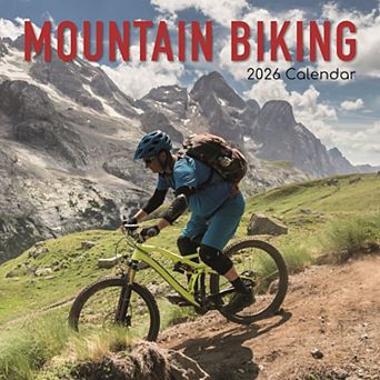 2026 Square Wall Calendar, Mountain Biking, 16-Month Lifestyles Theme 12x12 in