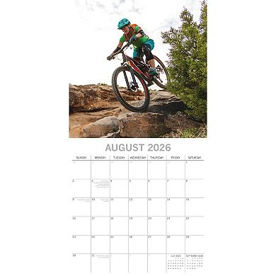 2026 Square Wall Calendar, Mountain Biking, 16-Month Lifestyles Theme 12x12 in