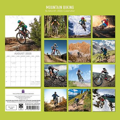 2026 Square Wall Calendar, Mountain Biking, 16-Month Lifestyles Theme 12x12 in