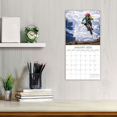 2026 Square Wall Calendar, Mountain Biking, 16-Month Lifestyles Theme 12x12 in