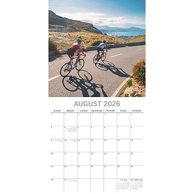2026 Square Wall Calendar, Cycling, 16-Month Lifestyles Theme 30x30 cm