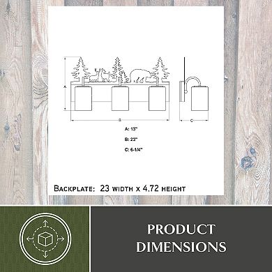 VAXCEL Acadia 3-Light Bronze Rustic Bathroom Vanity Fixture with Nightlight