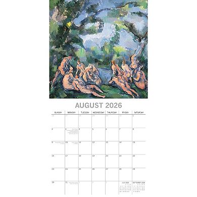 2026 Square Wall Calendar, Cezanne, 16-Month Arts & Antiques Theme, 12x12 in