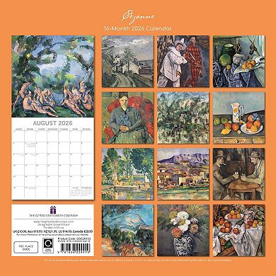 2026 Square Wall Calendar, Cezanne, 16-Month Arts & Antiques Theme, 12x12 in