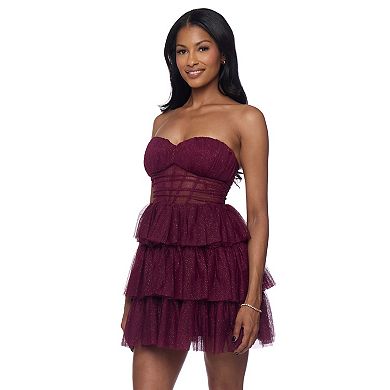 Juniors' B. Smart Strapless Sweetheart Dress with Ruffles