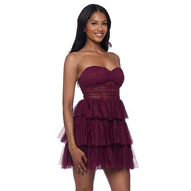 Juniors' B. Smart Strapless Sweetheart Dress with Ruffles