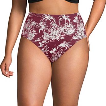 Plus Size Lands' End Cheeky High-Waisted Swim Bottoms
