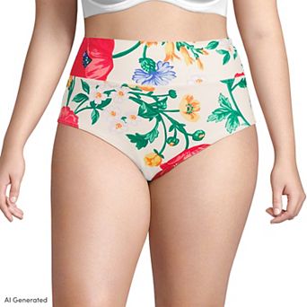 Plus Size Lands' End Pinchless High Waisted Swim Bottoms