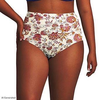 Plus Size Lands' End Pinchless High Waisted Swim Bottoms