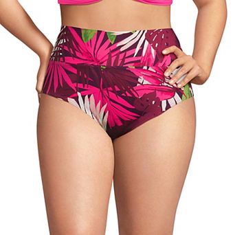 Plus Size Lands' End Pinchless High Waisted Swim Bottoms