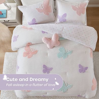 Intelligent Design Butterfly Comforter Set with Coordinating Throw Pillow