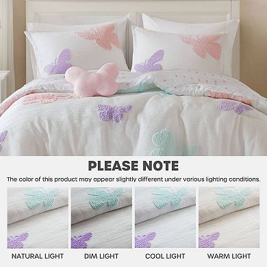 Intelligent Design Butterfly Comforter Set with Coordinating Throw Pillow