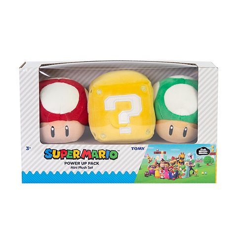 Детские мягкие игрушки Club Mocchi Super Mario 3 pk Mini Power Up Plush Figures