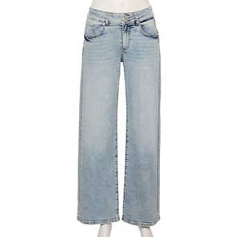 Juniors' Project Indigo Loose Super Low Rise Straight Jean