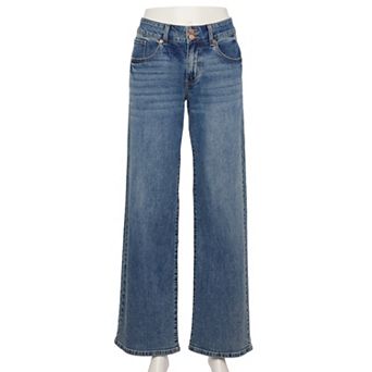 Juniors' Project Indigo Loose Super Low Rise Straight Jean