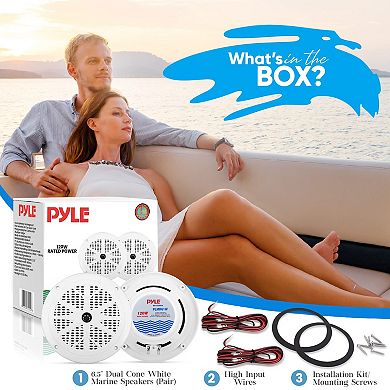 Pyle 6.5 Inch Dual Marine Speakers - 2 Way