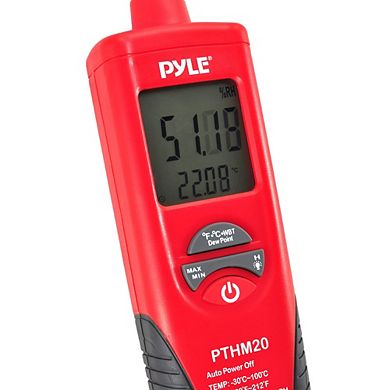 Pyle Temperature & Humidity Meter with Dew Point & Wet Bulb Measurement (PTHM20) - Black