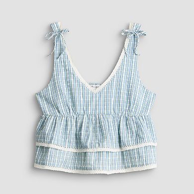 Juniors' Love, Fire Babydoll Ruffle Tank Top