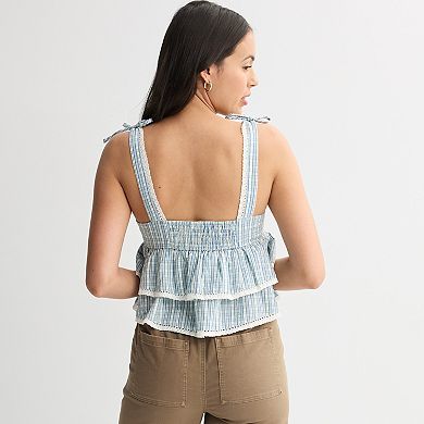 Juniors' Love, Fire Babydoll Ruffle Tank Top