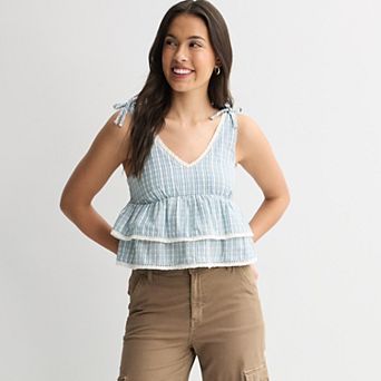 Juniors' Love, Fire Babydoll Ruffle Tank Top