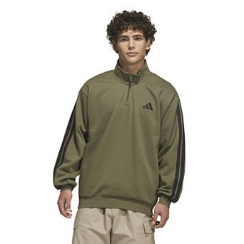 Men's adidas 3-Stripes Fleece Quarter-Zip Sweatshirt