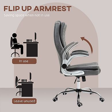 Ergonomic Office Chair with Cushioned Armrests Tilt Function Adjustable Seat Height 18.5" - 21.7"