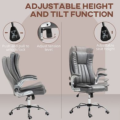 Ergonomic Office Chair with Cushioned Armrests Tilt Function Adjustable Seat Height 18.5" - 21.7"