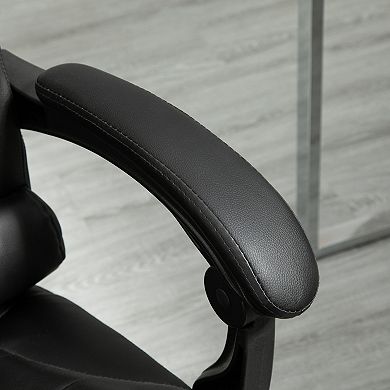 Home Office Chair with PU Leather Foam Padding 145° Recline Footrest Adjustable Height from 46"to50"