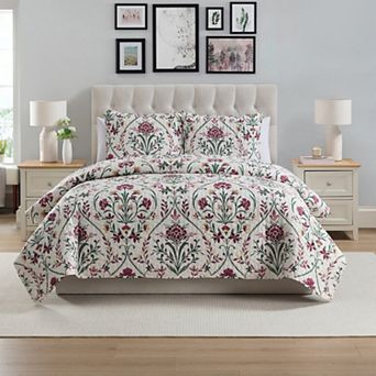 VCNY Home Province Floral Damask Printed Quilt Set