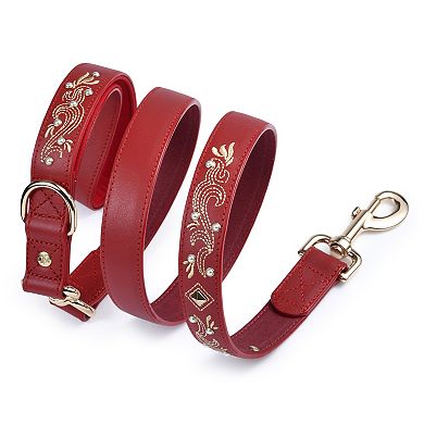 Blueberry Pet Western Leather Dog Leash