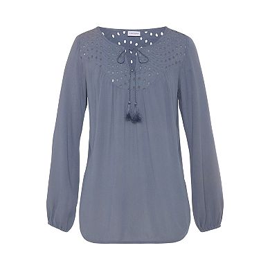 Lascana Women's Boho Eyelet Blouse