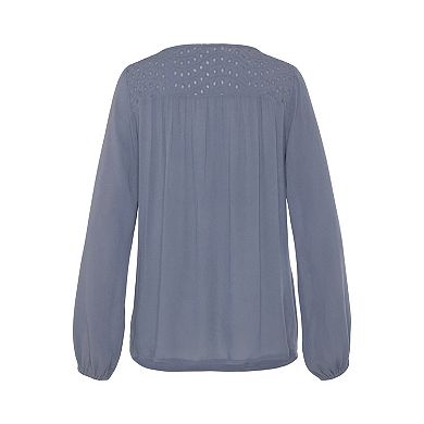 Lascana Women's Boho Eyelet Blouse