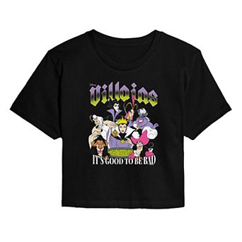 Juniors' Disney Villains It's Good To Be Bad Cropped Tee