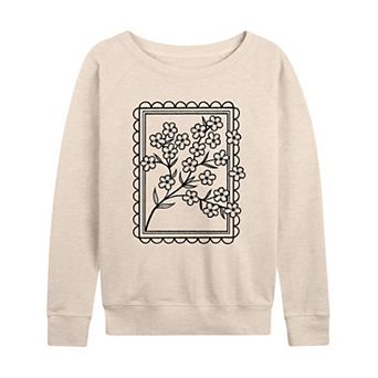 Women's Wildflowers Stamp French Terry Long Sleeve Tee